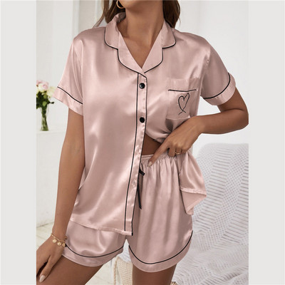 2023 Μεταξωτές Πυτζάμες Γυναικείες Κοστούμι Σπίτι Κεντημένες Πυτζάμες Πιτζάμες Σετ Σατέν Νυχτικά Πυτζάμα Πιτζάμα Verano Mujer