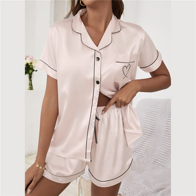2023 Μεταξωτές Πυτζάμες Γυναικείες Κοστούμι Σπίτι Κεντημένες Πυτζάμες Πιτζάμες Σετ Σατέν Νυχτικά Πυτζάμα Πιτζάμα Verano Mujer