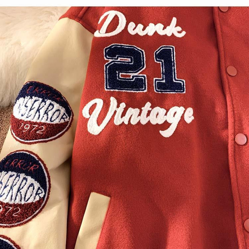 Νέο American Retro Letter Κεντημένα Μπουφάν Ανδρικά Παλτό Y2K Street Hip Hop Trend Μπέιζμπολ Στολή Ζευγάρι Casual Loose Ρούχα