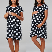 Tehotenské pyžamo, nočná košeľa, šaty na dojčenie, Premama dojčiace pyžamo, tehotné ženy s krátkym rukávom na spanie, domáce oblečenie na doma