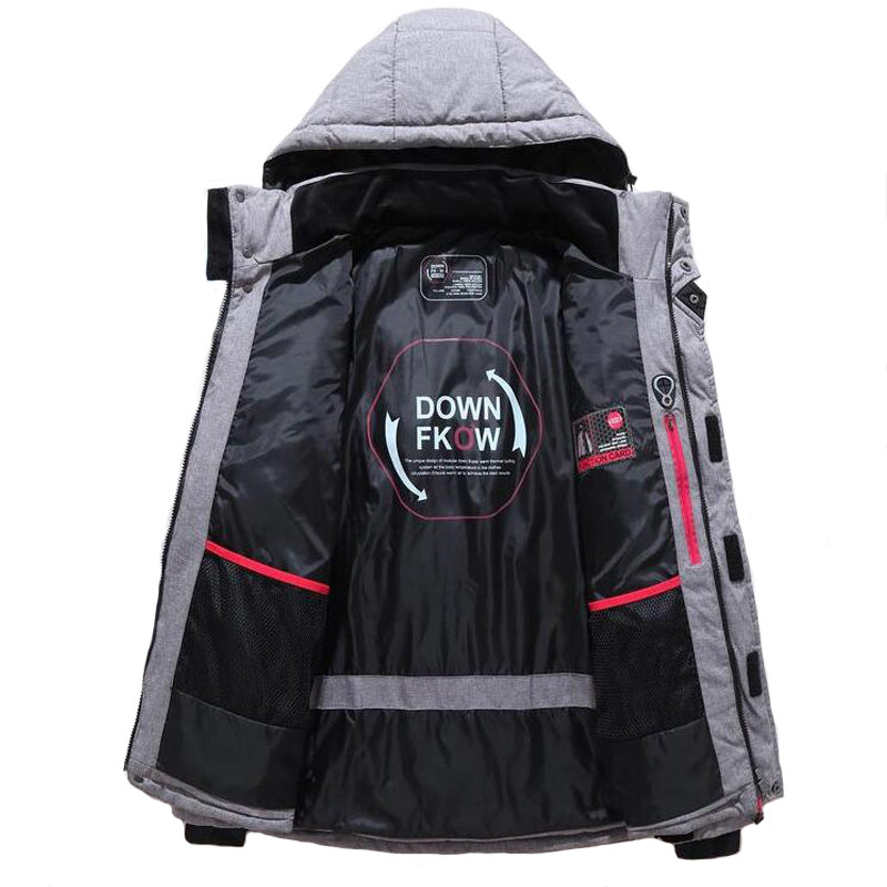 Μπουφάν πουπουλένιο ανδρικό ανδρικό χειμωνιάτικο πάρκα -20 μοιρών Μπουφάν λευκής πάπιας με κουκούλα εξωτερικού χώρου Χοντρό παλτό χιονιού με ζεστή επένδυση Oversize M-4XL