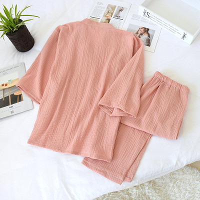 Kimono pidžama Ženska kimono Pamučna spavaćica Vintage bluza Mekana muška Haori Jinbei Yukata hlače Komplet pidžama Spavaćica za par