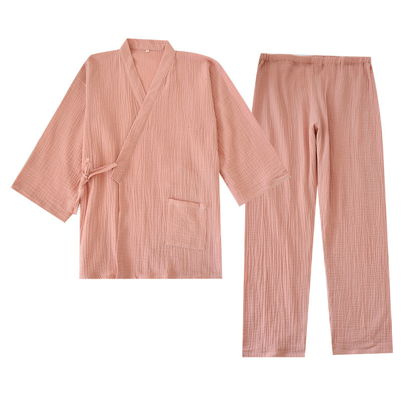 Kimono pyžamo žena kimono bavlnené pyžamo vintage blúzka mäkké pánske haori jinbei yukata nohavice pyžamo set párová nočná košeľa