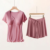 Μπλουζάκι μητρότητας Νοσηλευτικό μπλουζάκι πιτζάμα σε κοντομάνικο μπλουζάκι για έγκυες ανοιξιάτικες μπλούζες Loose σορτς εγκυμοσύνης