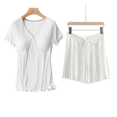 Μπλουζάκι μητρότητας Νοσηλευτικό μπλουζάκι πιτζάμα σε κοντομάνικο μπλουζάκι για έγκυες ανοιξιάτικες μπλούζες Loose σορτς εγκυμοσύνης