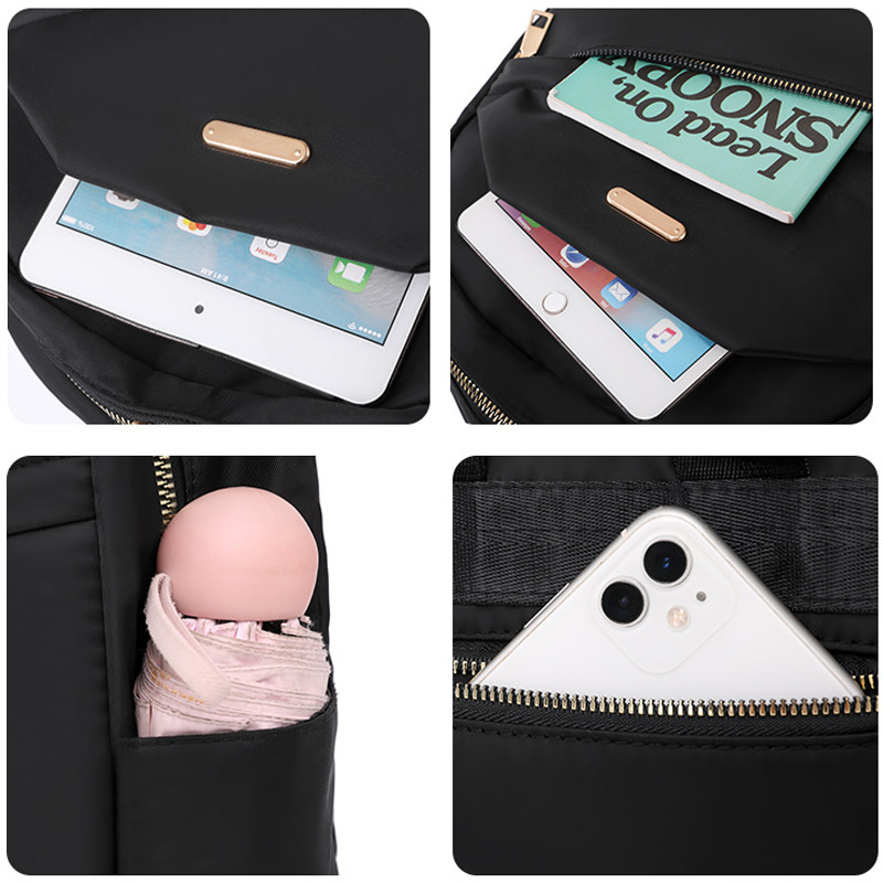 Kiváló minőségű nylon vászon hátizsák Divattervező nagy kapacitású lány iskolatáska egyszínű szabadidős utazási hátizsákok 2023 Új