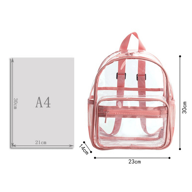 Αδιάβροχο σακίδιο πλάτης PVC Clear Shoulder Top-Handle College Student Αδιάβροχο σακίδιο