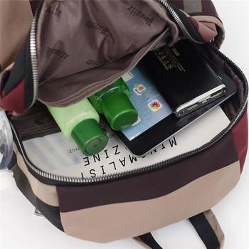 2023 Нова ежедневна ретро карирана раница Дамски водоустойчиви найлонови ученически чанти за тийнейджърки Висококачествена модна раница за пътуване