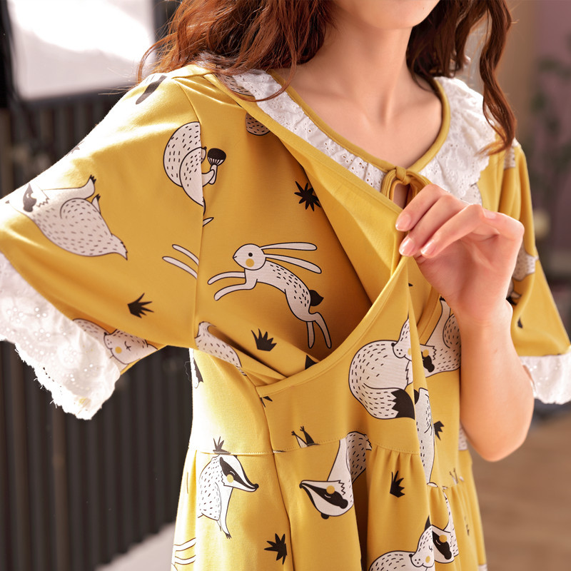 Haine de maternitate Cămași de noapte pentru alăptare Lenjerie de noapte pentru alăptare Robă de spital Lenjerie de noapte pentru alăptare Pijamale Rochii de sarcină