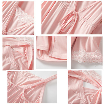 2 бр./компл. пижами за бременни спално облекло за кърмещи бременни жени слинг нощница за кърмене Рокля за бременни жени + халат за раждане