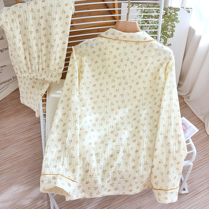 100% puuvillane pidžaama 2023. aasta sügisene uus pidžaamakomplekt naiste puhkerõivastele, pikkade varrukatega püksid, naiste pidžaama ülikond, õhuke lahtine magamisriided