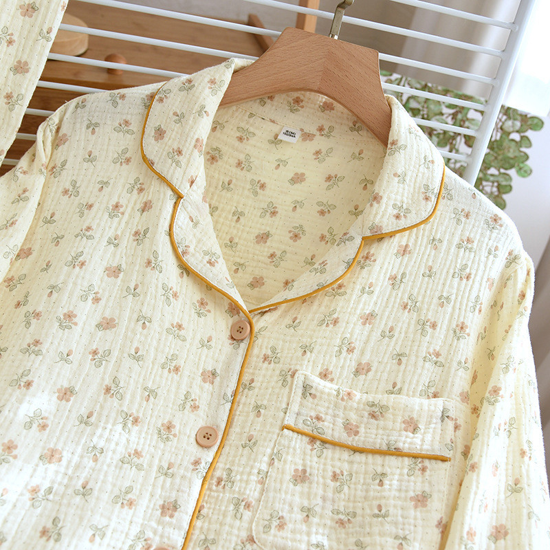 100% puuvillane pidžaama 2023. aasta sügisene uus pidžaamakomplekt naiste puhkerõivastele, pikkade varrukatega püksid, naiste pidžaama ülikond, õhuke lahtine magamisriided