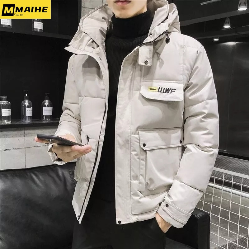 2022 Winter Parka Ανδρικά Windbreak Plus Παχύ βελούδινο ζεστό αντιανεμικό ανδρικό παλτό casual στρατιωτικό μπουφάν με κουκούλα Φερμουάρ μονόχρωμο