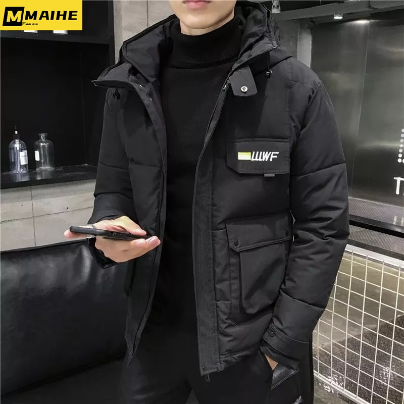 2022 Winter Parka Ανδρικά Windbreak Plus Παχύ βελούδινο ζεστό αντιανεμικό ανδρικό παλτό casual στρατιωτικό μπουφάν με κουκούλα Φερμουάρ μονόχρωμο