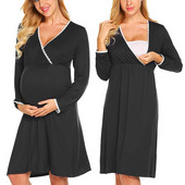 Пижами за бременни и кърмачки Нощница за бременни жени Рокли за домашно хранене Рокли за бременни кърмачки Нощница в болница