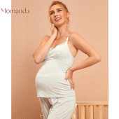 MOMANDA un set Cami Pijamale Maternitate Alăptare Femei Alăptare Lenjerie de dormit Costume Sling Lenjerie de noapte Lactație Postpartum