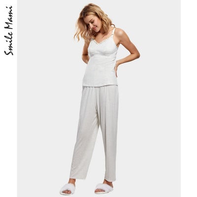 MOMANDA un set Cami Pijamale Maternitate Alăptare Femei Alăptare Lenjerie de dormit Costume Sling Lenjerie de noapte Lactație Postpartum