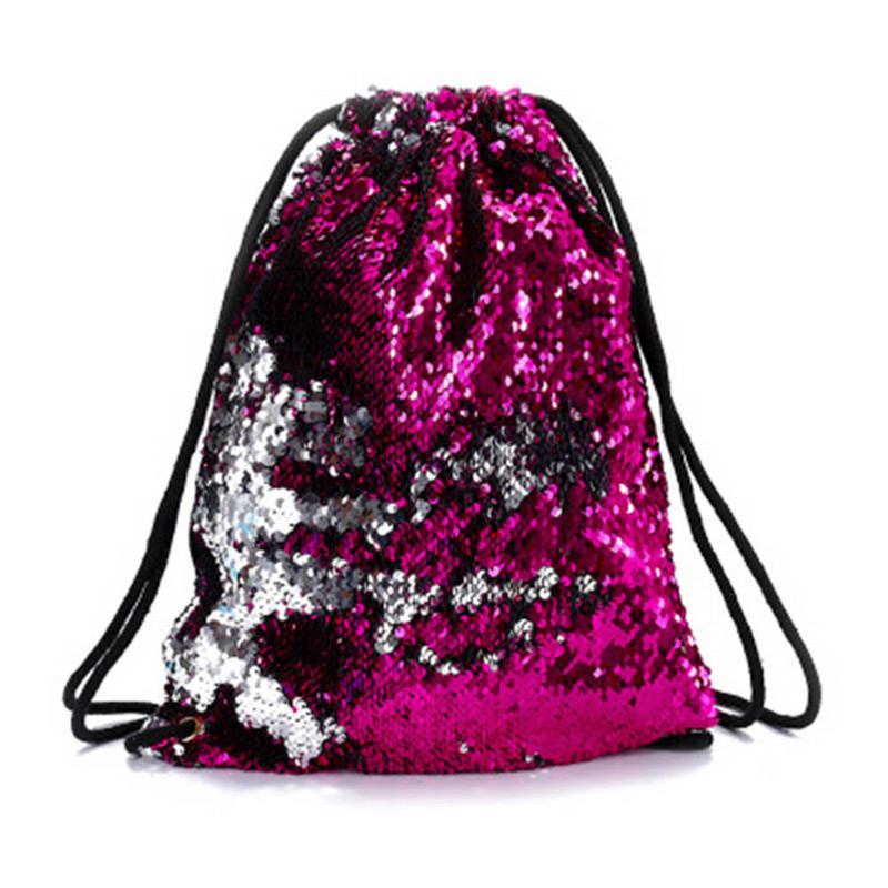 Litritega nööriga kotid Pööratav litriga seljakott Sädelevad õlakotid tüdrukutele Naistele Moodne välispordikott 2023 Uus