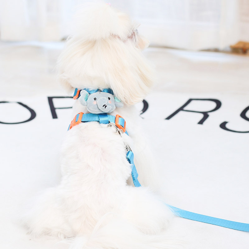 Set de ham și lesă pentru câini de rață de desene animate, curea reglabilă pentru guler pentru cățeluș, vestă pentru buldog francez, accesorii de plimbare