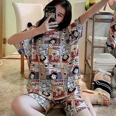 Fan Sweet Cartoon Series Ženska pidžama kratkih rukava Pidžama 2Piece Set Cute Sweet Girls Pidžama Kućna odjeća