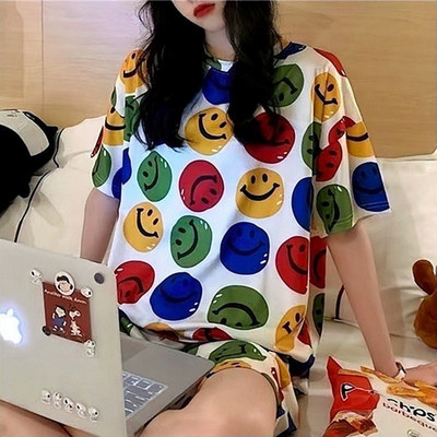 Fan Sweet Cartoon Series Ženska pidžama kratkih rukava Pidžama 2Piece Set Cute Sweet Girls Pidžama Kućna odjeća