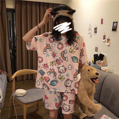 Fan Sweet Cartoon Series Ženska pidžama kratkih rukava Pidžama 2Piece Set Cute Sweet Girls Pidžama Kućna odjeća