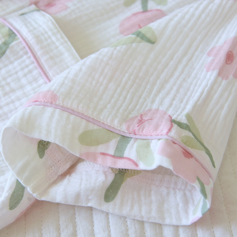 Seturi de pijamale guler răsturnat cu mânecă scurtă femei vară flori de vanilie imprimeu desene animate kawaii la modă femei pijamale 2 buc elegante