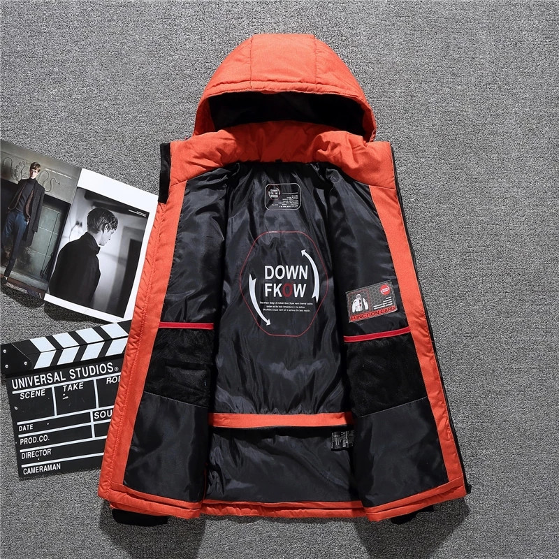 Ανδρικό χειμερινό μπουφάν Luxury White Duck Down Parka Casual Goose Feather Ανδρικό χειμωνιάτικο κουκούλα Χοντρό ζεστό αδιάβροχο μπουφάν