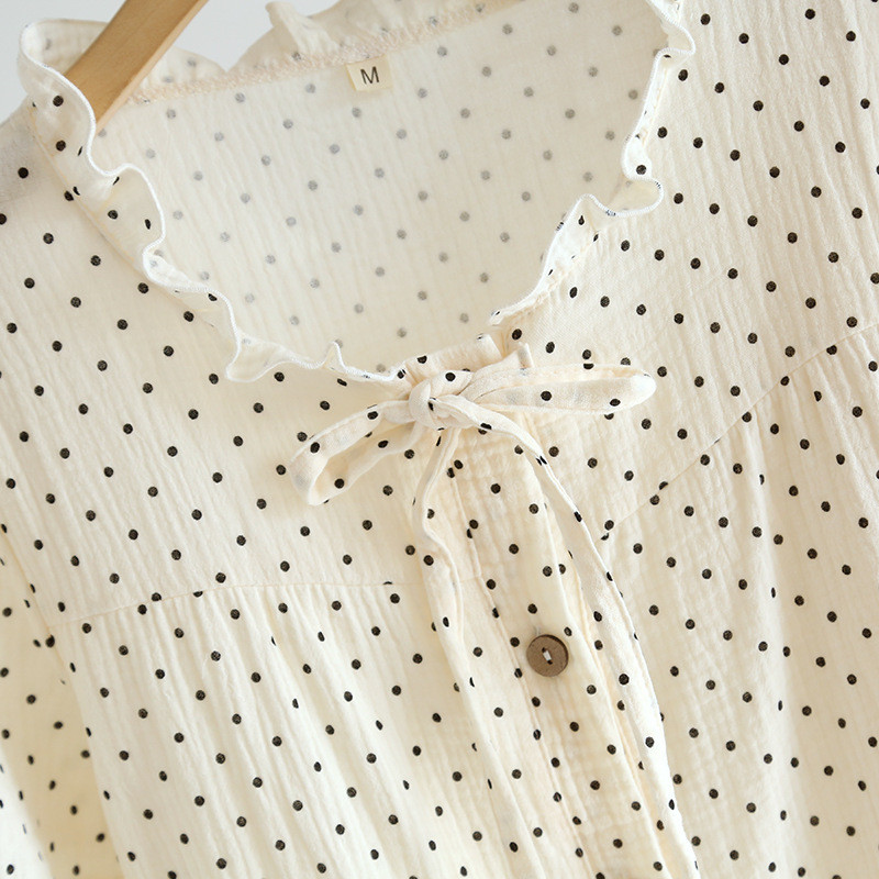 2023, bumbac creponat, dantela gât, pantaloni scurți cu mânecă scurtă, set de pijama pentru femei, set de îmbrăcăminte pentru acasă, rece, respirabil, dulce