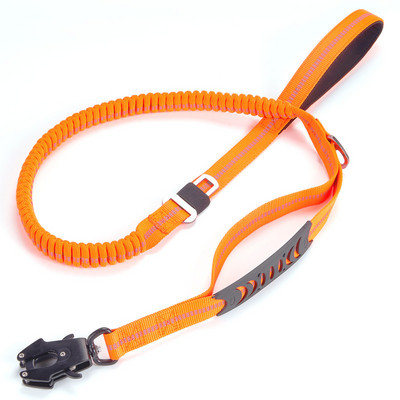 Lesă reflectorizată pentru câini, rezistentă la explozie, pentru câini de dimensiuni medii mari, mânere cu absorbție a șocurilor, lesă pentru câini rezistente, cu clemă de siguranță pentru mașină