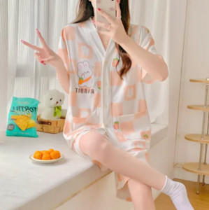 Suvine rasedate magamise salong Lühikeste varrukatega puuvillane imetamispidžaama komplekt Raseduse imetamiseks sünnitusjärgsele naisele