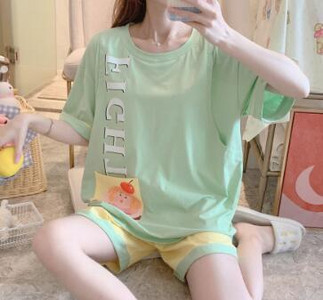 Suvine rasedate magamise salong Lühikeste varrukatega puuvillane imetamispidžaama komplekt Raseduse imetamiseks sünnitusjärgsele naisele