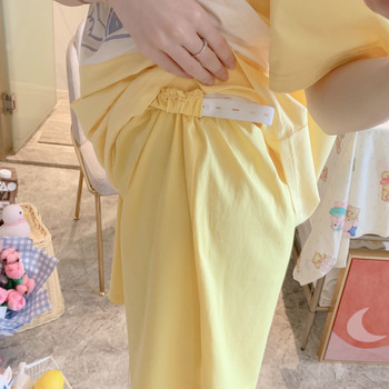 Σαλόνι ύπνου θερινής εγκυμοσύνης κοντομάνικο βαμβακερό σετ πιτζάμες θηλασμού Φόρεμα θηλασμού εγκυμοσύνης Σετ για γυναίκες μετά τον τοκετό γαλουχίας