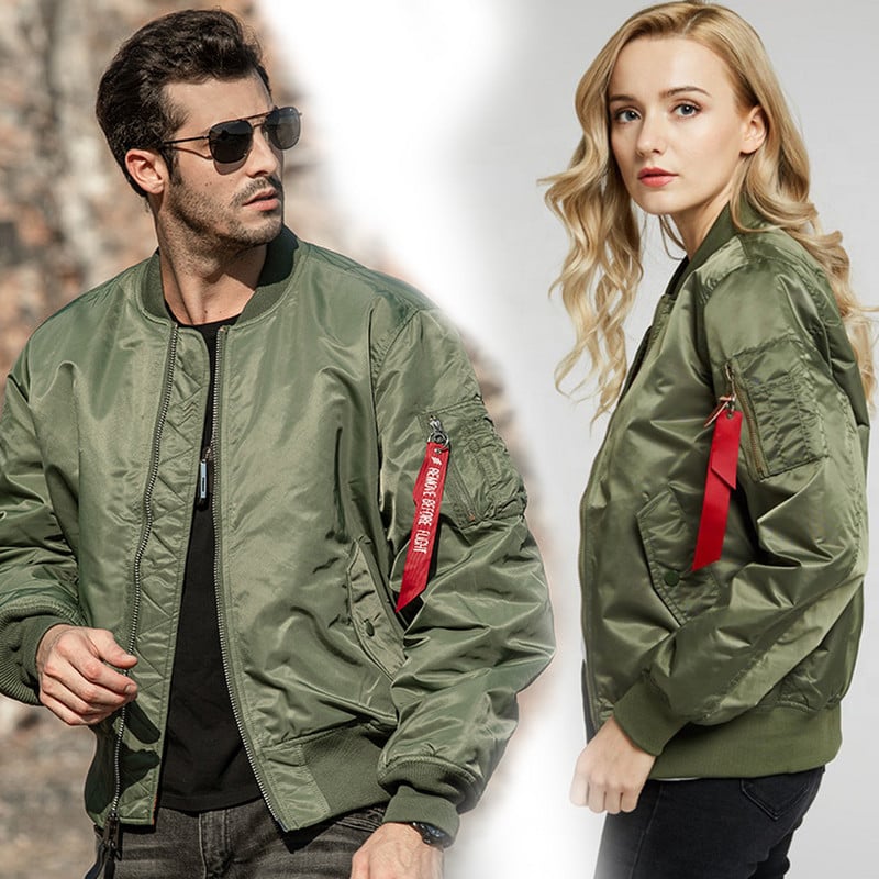 Jachetă bomber pentru bărbați, pilot Air, pentru bărbați Jachete militare pentru bărbați, ocazional, cu fermoar, pentru pilot, verde, noi, slim fit, pentru bărbați