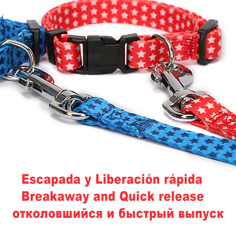 Set de lesă și zgardă pentru câini cu eliberare rapidă Lesă pentru câini Set zgardă și lesă pentru câini din nailon Produs pentru animale de companie Zgarda de câine de rupere Lesă de câine