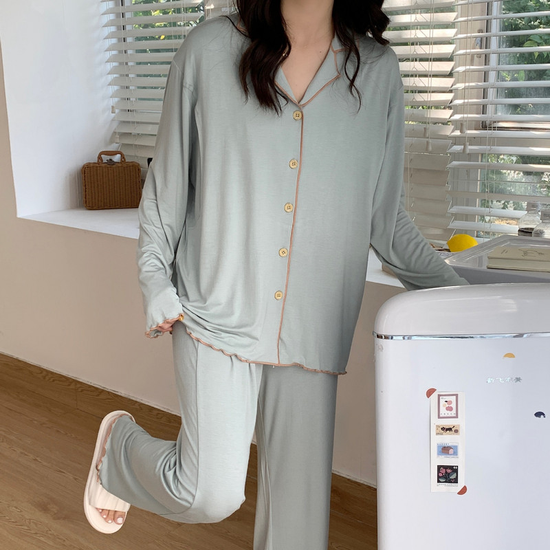 Fdfklak Ieisure Alăptare Maternitate Haine Femei 100% Bumbac Pijamale 2 Buc/Set Pentru Insarcinata 2022 Primavara Toamna Imbracaminte Noua