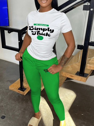 LW plusz méretű női, kétrészes tréningruhák, 23 digitális nyomattal ellátott, vékony nadrág szett, rövid ujjú pulóver + vékony nadrág szett, női futóruha