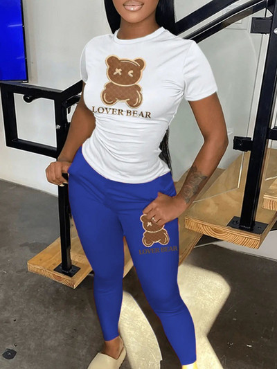 LW plusz méretű női, kétrészes tréningruhák, 23 digitális nyomattal ellátott, vékony nadrág szett, rövid ujjú pulóver + vékony nadrág szett, női futóruha