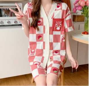 Terhes nők szülés után szoptató pamut pizsama szett őszi, hosszú ujjú Peter Pan gallérral szoptató ing + hosszú nadrág ikerkészlet