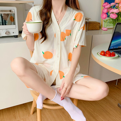 Terhes nők szülés után szoptató pamut pizsama szett őszi, hosszú ujjú Peter Pan gallérral szoptató ing + hosszú nadrág ikerkészlet