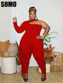 Σετ SOMO Plus Size Two Pieces για Γυναικεία Καλοκαιρινό μπλουζάκι στράπλες λαιμό + φούντα κολάν σετ δύο τεμαχίων Χονδρική Dropshipping