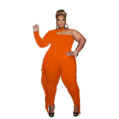 Σετ SOMO Plus Size Two Pieces για Γυναικεία Καλοκαιρινό μπλουζάκι στράπλες λαιμό + φούντα κολάν σετ δύο τεμαχίων Χονδρική Dropshipping