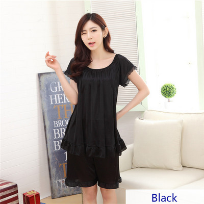 YINSILAIBEI Set de pijamale sexy pentru femei de vară, cu pantaloni scurți, pijamale din satin de mătase artificială, lenjerie de dormit de dimensiuni mari, haine de acasă pentru femei #20