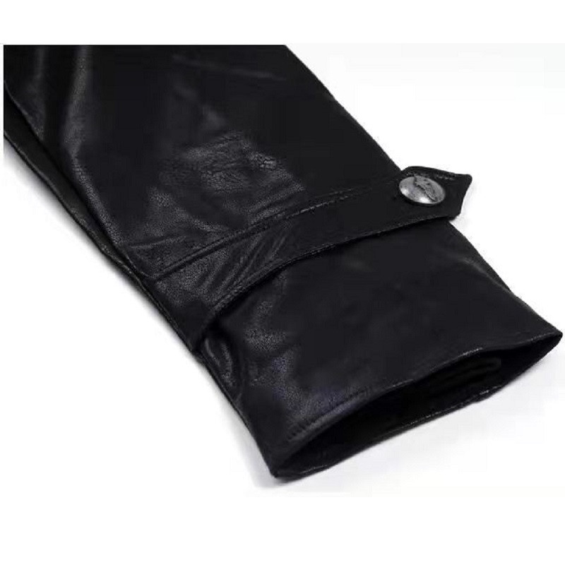 Geacă din piele PU German Pilot, rever dublu, haină vintage de toamnă și iarnă pentru bărbați