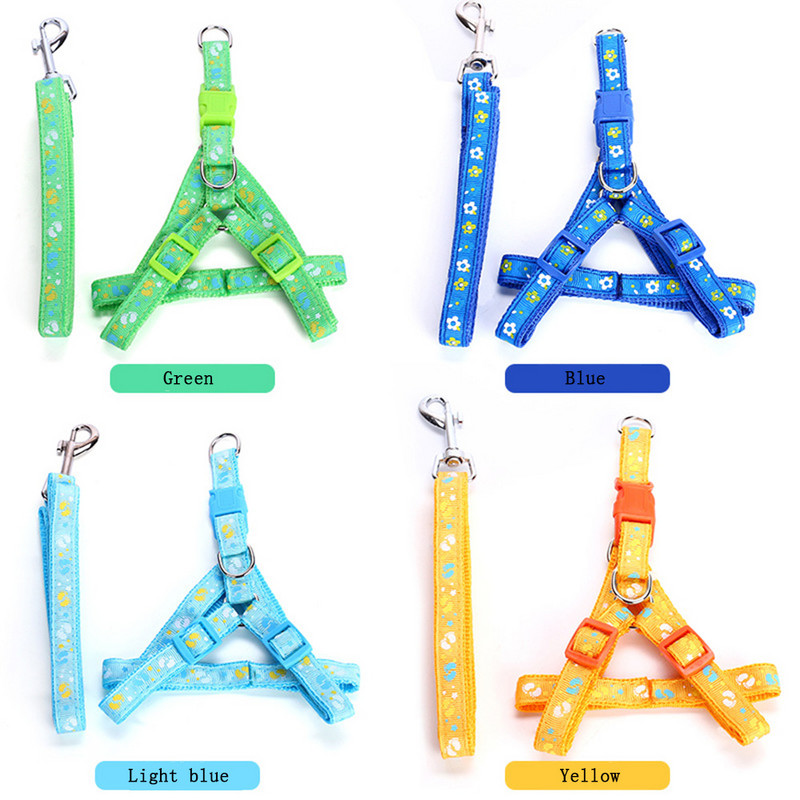 Σετ λουριών και λουριών από νάιλον στάμπα 4 χρωμάτων για μικρούς μεσαίους σκύλους Σκύλος σκύλου για κατοικίδιο ζώο λουρί Chihuahua Yorkie Arnes Perro