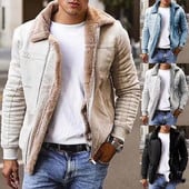 Men`s jacket imitation fur winter coat thickened with warm zipper Pilot jacket autumn  winter jacket men