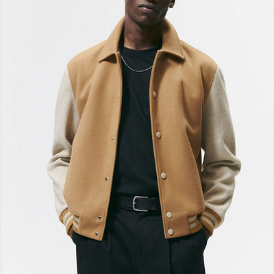 Férfi dzseki tavaszi őszi férfi dzseki alkalmi pilóta plüsskabát 2023 divat, egysoros, bő férfi felsők Patchwork H/M