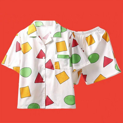 Seturi de pijama de cuplu ocazional de vară, cu imprimeu de desene animate, pijama cu mâneci scurte, costum de pijama, modă zilnică, îmbrăcăminte de casă, cămașă de noapte