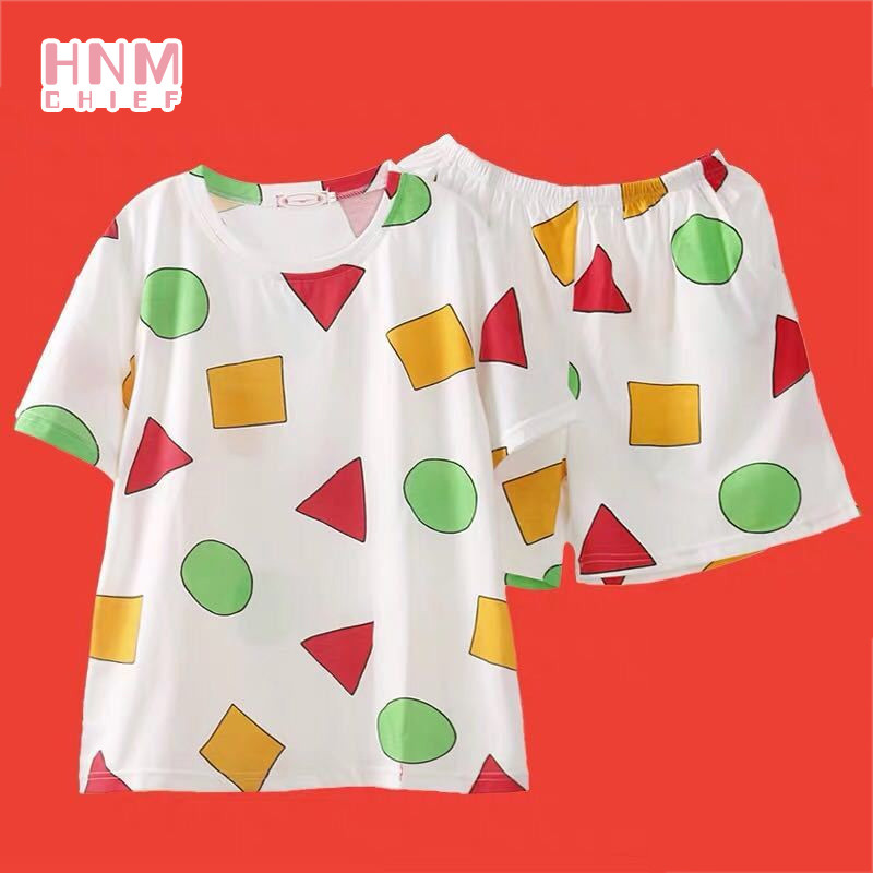 Seturi de pijama de cuplu ocazional de vară, cu imprimeu de desene animate, pijama cu mâneci scurte, costum de pijama, modă zilnică, îmbrăcăminte de casă, cămașă de noapte