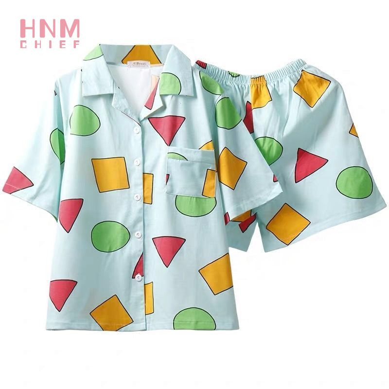 Seturi de pijama de cuplu ocazional de vară, cu imprimeu de desene animate, pijama cu mâneci scurte, costum de pijama, modă zilnică, îmbrăcăminte de casă, cămașă de noapte